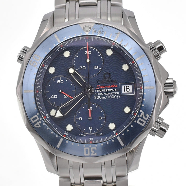 with paper OMEGA Seamaster 300m 2225.80 Chronograph blue Dial Automatic Men's
 Watch C#139059
