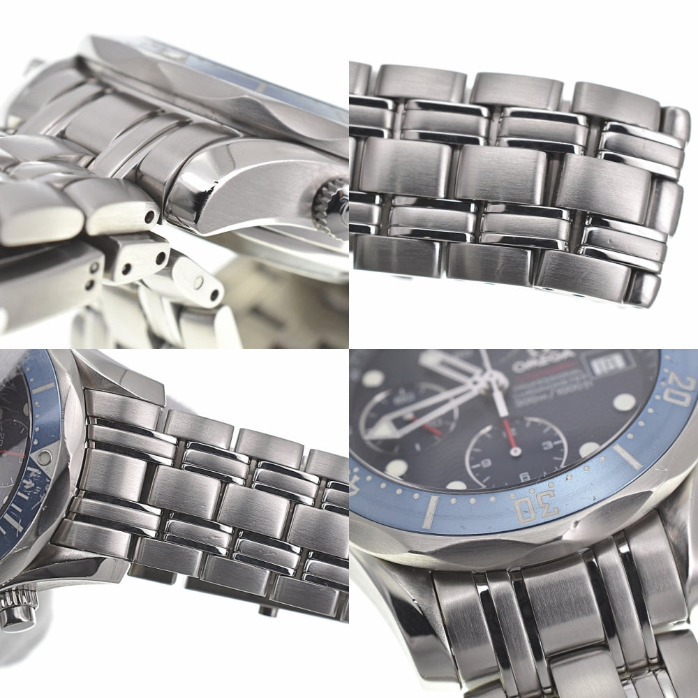 with paper OMEGA Seamaster 300m 2225.80 Chronograph blue Dial Automatic Men's
 Watch C#139059