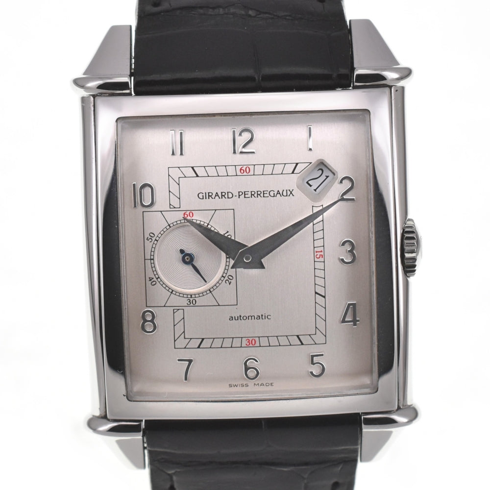 with paper GIRARD-PERREGAUX Vintage 1945 25835-11-111-0 Small second date Silver Dial Automatic Men's
 Watch G#139060