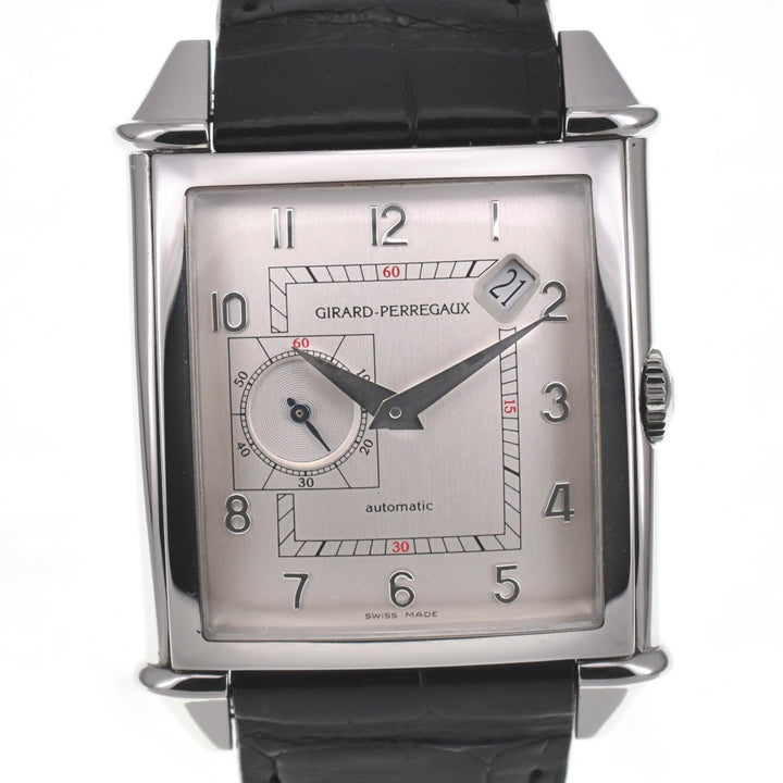 with paper GIRARD-PERREGAUX Vintage 1945 25835-11-111-0 Small second date Silver Dial Automatic Men's
 Watch G#139060