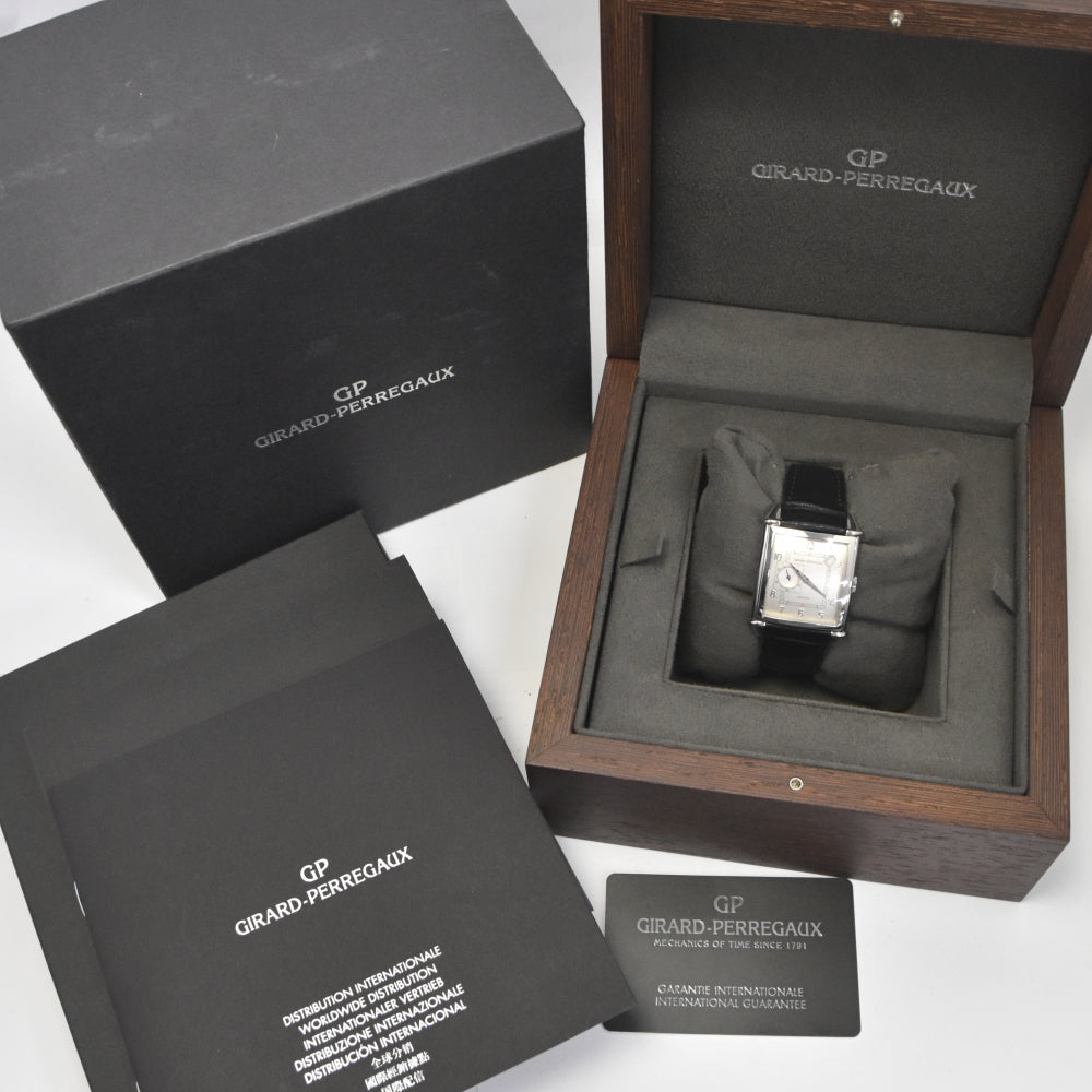 with paper GIRARD-PERREGAUX Vintage 1945 25835-11-111-0 Small second date Silver Dial Automatic Men's
 Watch G#139060