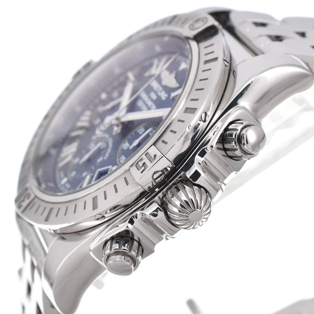 with paper BREITLING Chronomat 44 JSP Roman index AB0115 blue Dial Automatic Men's
 Watch D#139063