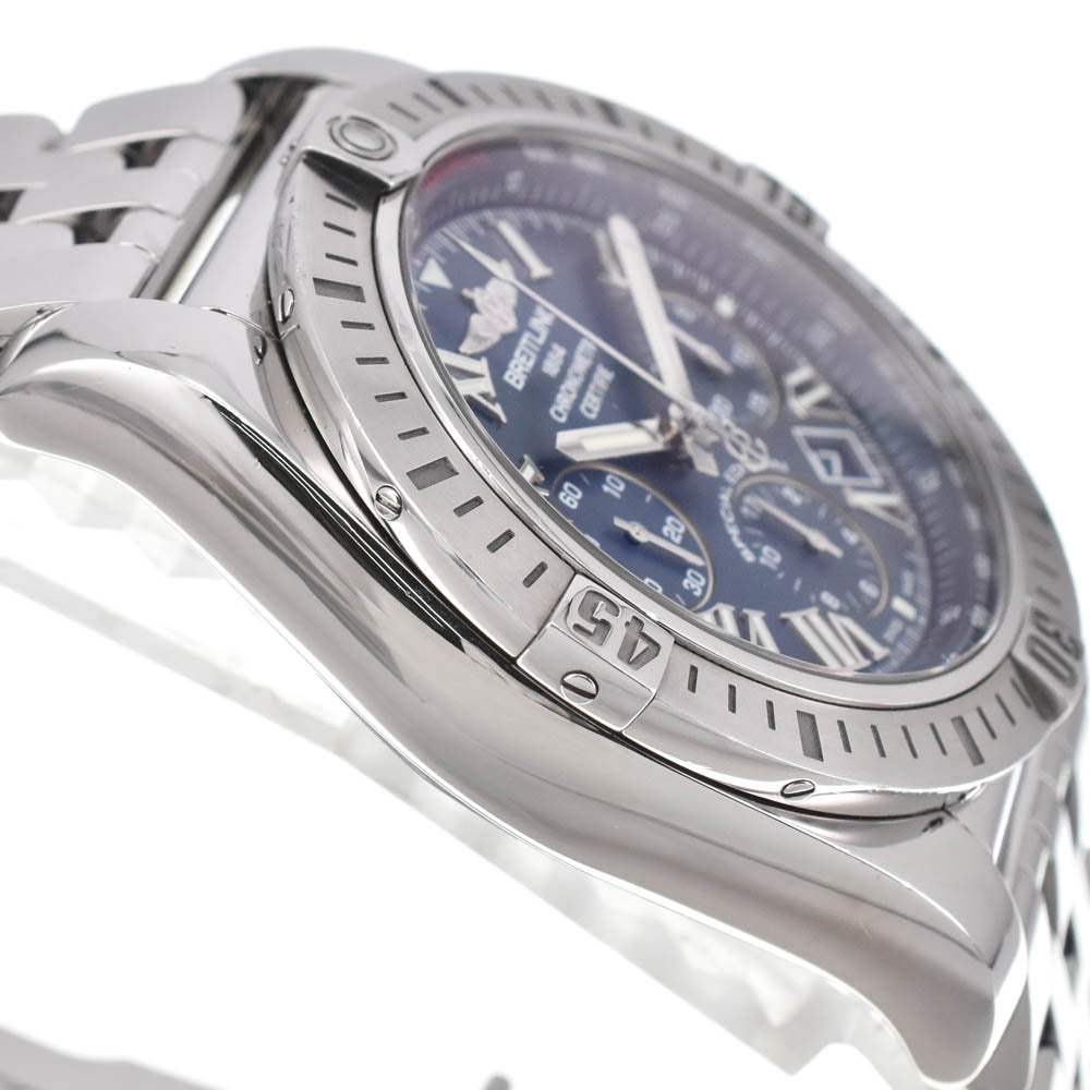 with paper BREITLING Chronomat 44 JSP Roman index AB0115 blue Dial Automatic Men's
 Watch D#139063