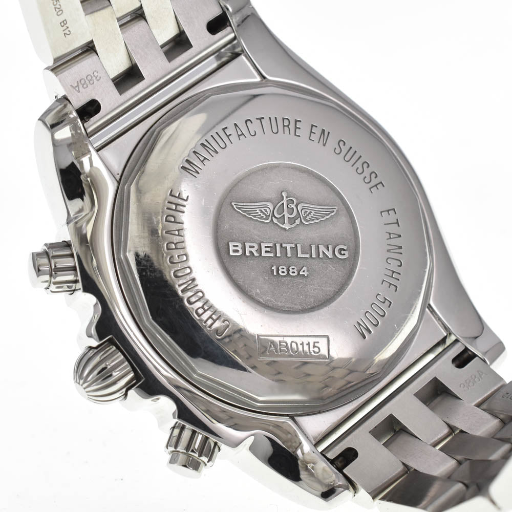 with paper BREITLING Chronomat 44 JSP Roman index AB0115 blue Dial Automatic Men's
 Watch D#139063