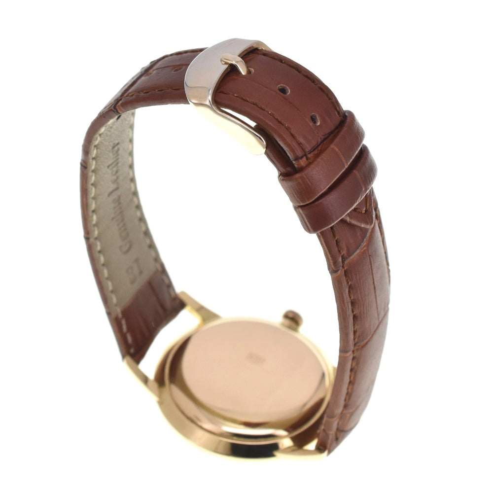 SEIKO Road Marvel early model 1959 J14050 vintage Engraved logo K18YG/leather Silver Dial Hand Winding Men's
 Watch G#139064