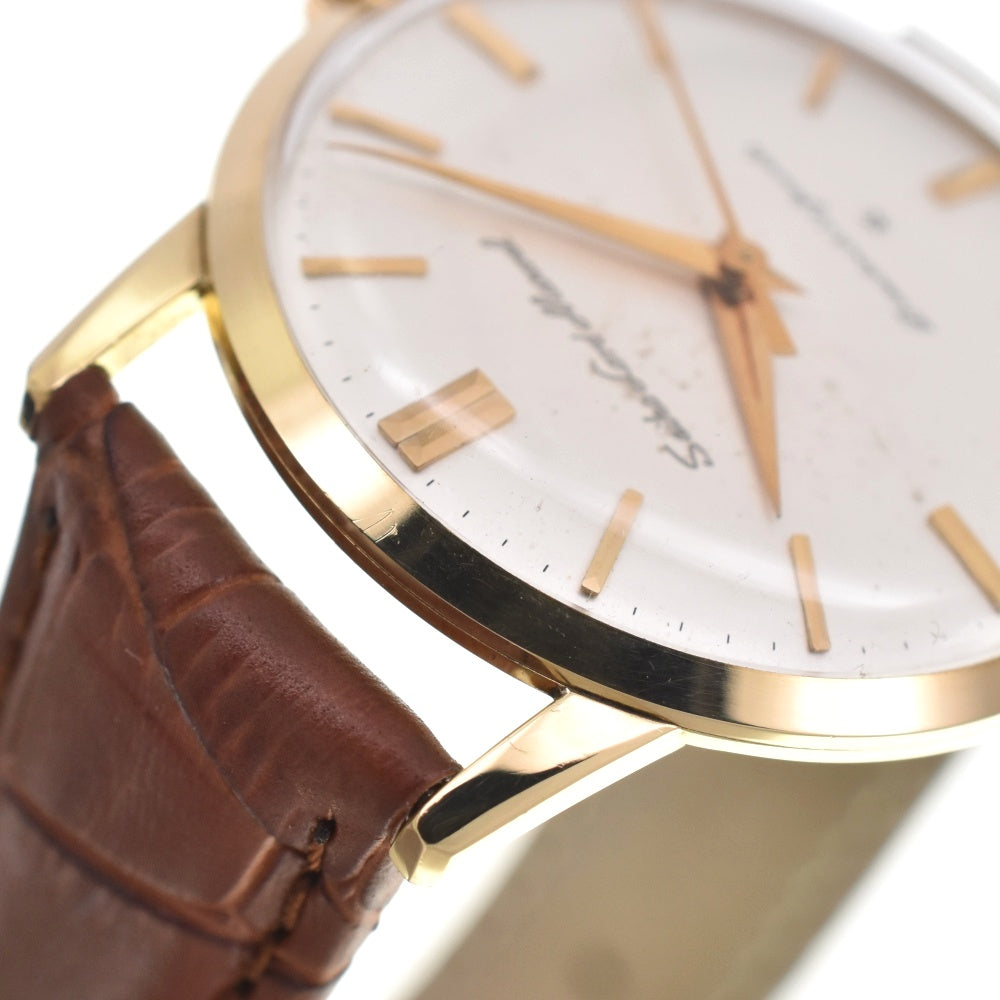 SEIKO Road Marvel early model 1959 J14050 vintage Engraved logo K18YG/leather Silver Dial Hand Winding Men's
 Watch G#139064