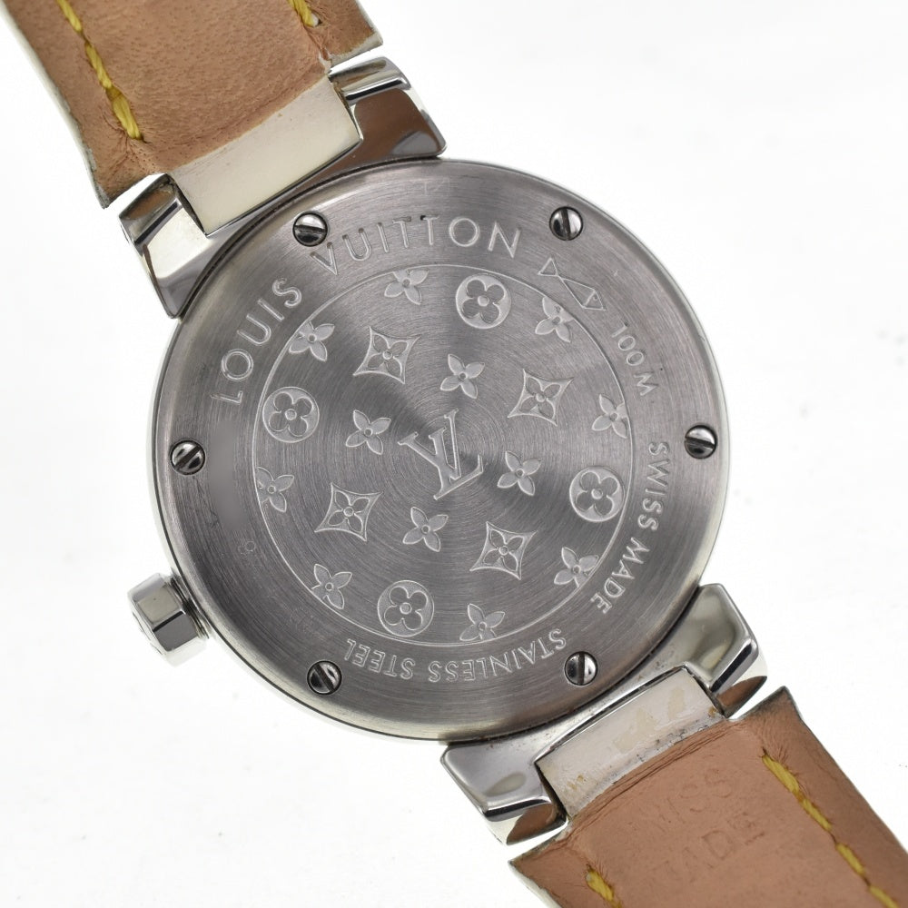 LOUIS VUITTON Tambourg Date Q1211 Brown Dial Quartz Ladies
 Watch D#139098