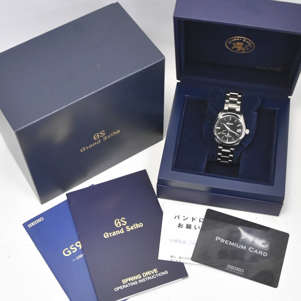 SEIKO Grand Seiko SBGA085/9R65-0BH0 Power reserve date black Dial Spring drive Men's
 Watch I#139100