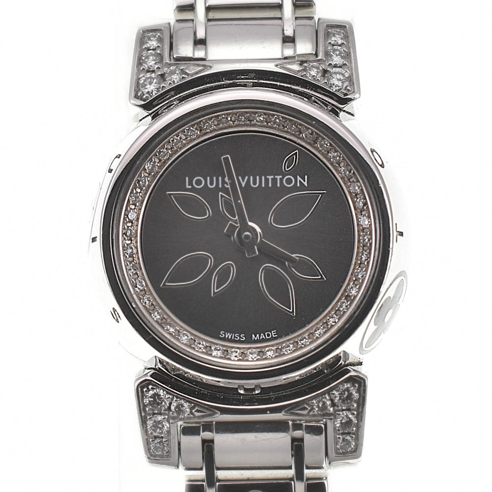 LOUIS VUITTON Tambour bijou Q151G diamond gray Dial Quartz Ladies
 Watch D#139114
