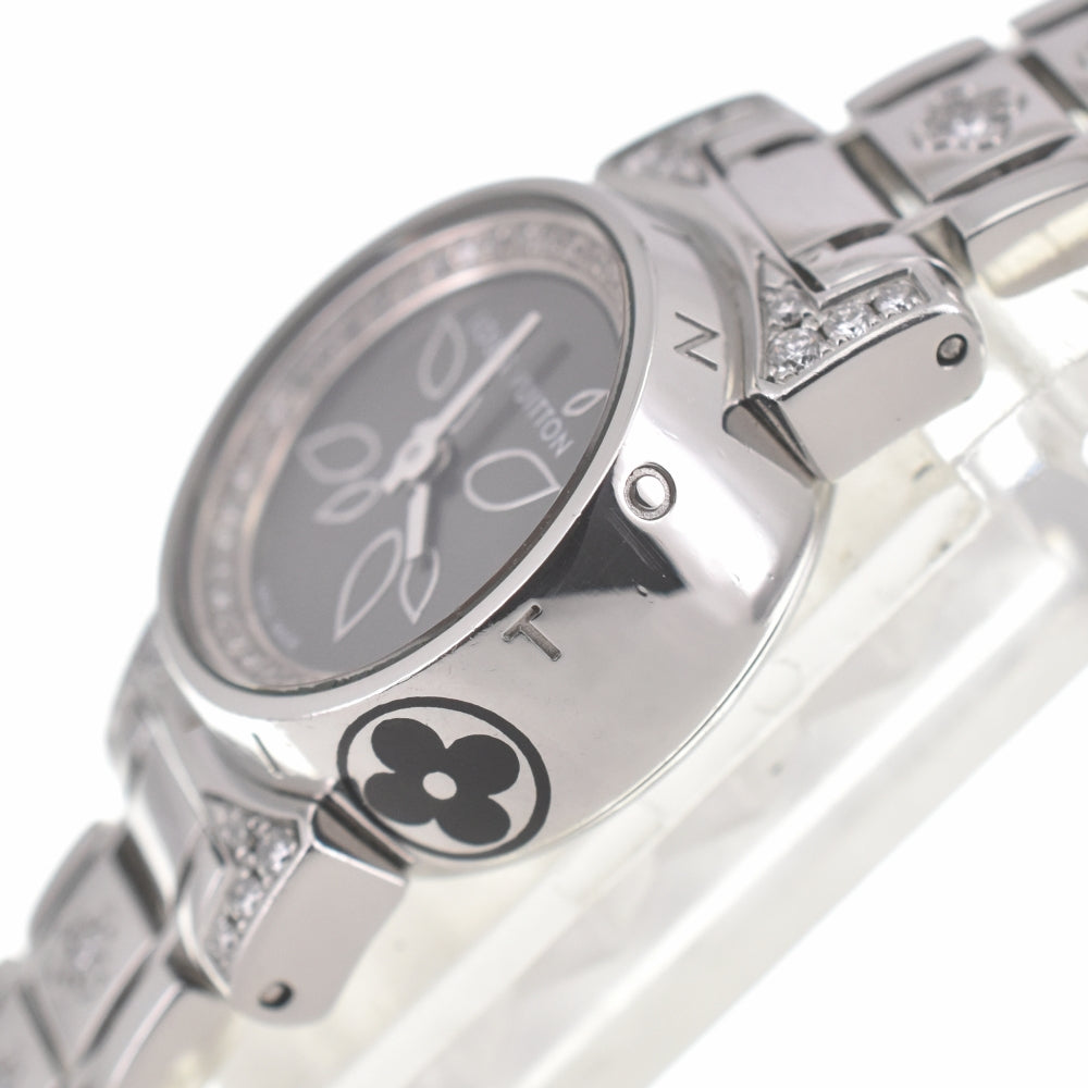 LOUIS VUITTON Tambour bijou Q151G diamond gray Dial Quartz Ladies
 Watch D#139114