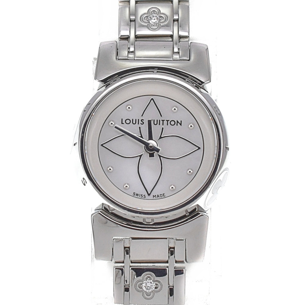 LOUIS VUITTON Tambour Viju Q151C Diamond in Bracelet White shell (monogram) Dial Quartz Ladies
 Watch D#139119
