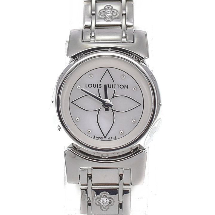 LOUIS VUITTON Tambour Viju Q151C Diamond in Bracelet White shell (monogram) Dial Quartz Ladies
 Watch D#139119