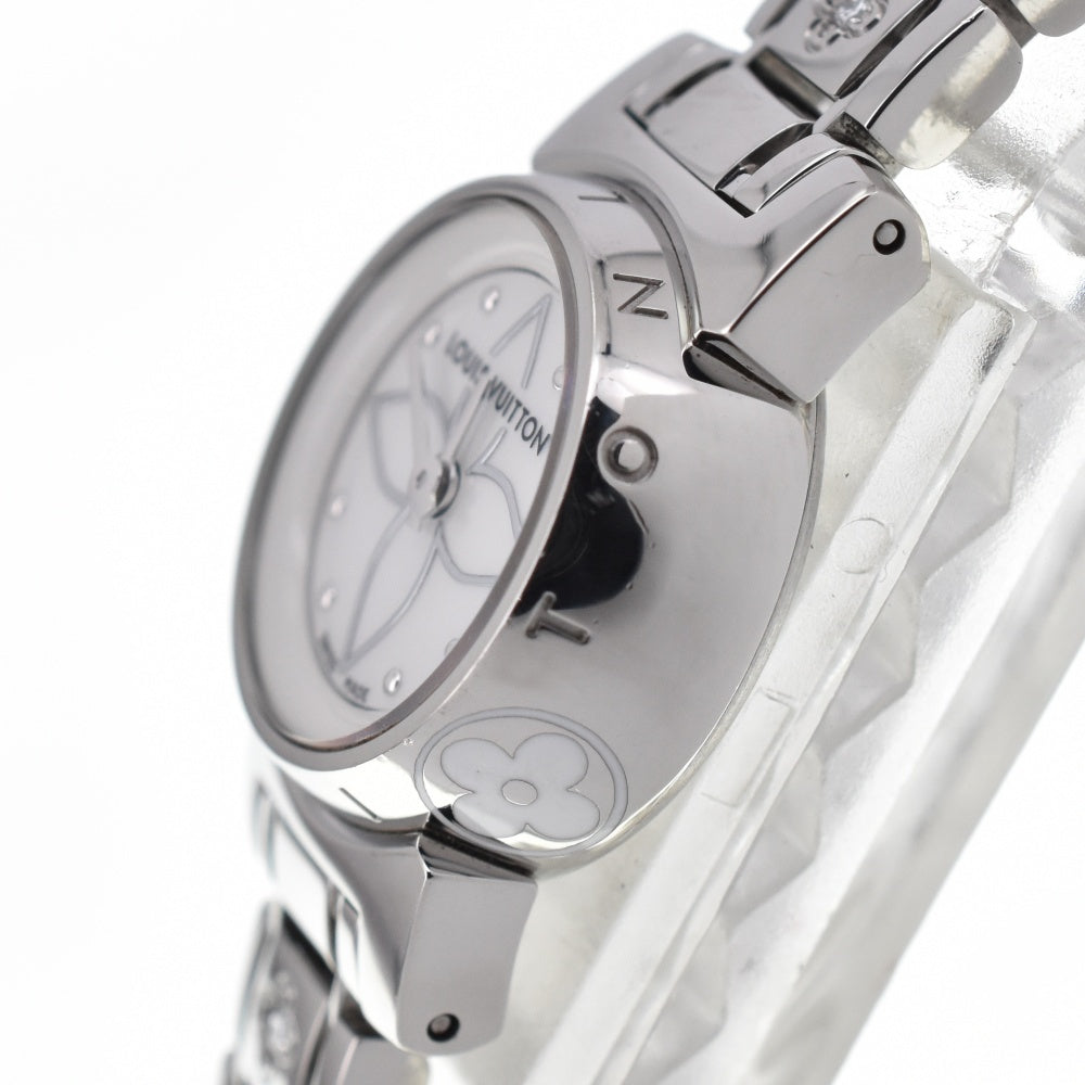 LOUIS VUITTON Tambour Viju Q151C Diamond in Bracelet White shell (monogram) Dial Quartz Ladies
 Watch D#139119