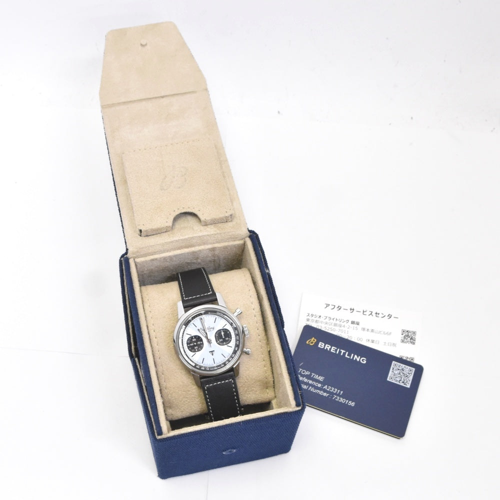 with paper BREITLING top time triumph A23311 Ice blue Dial Automatic Men's
 Watch C#139129