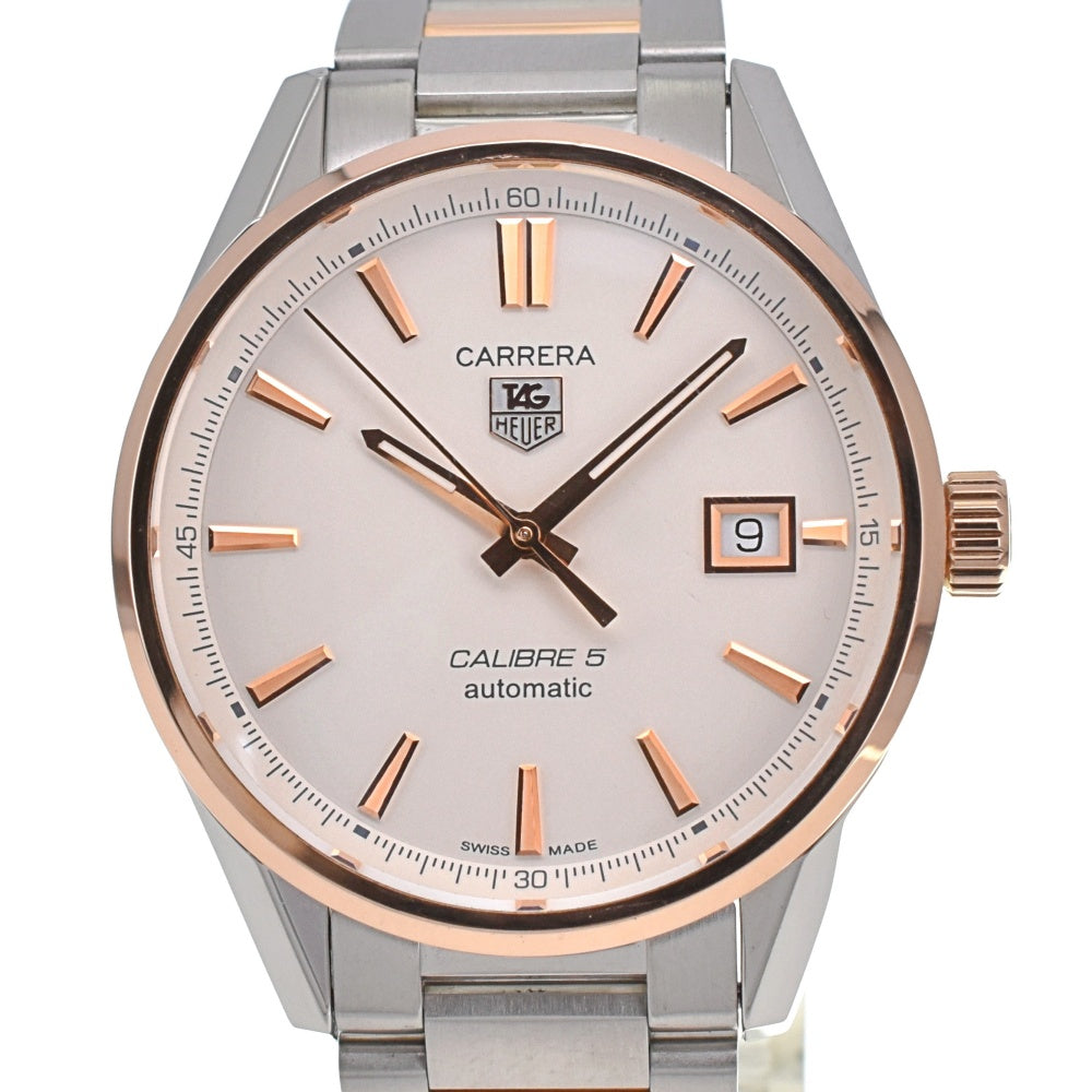 TAG HEUER Carrera Caliber 5 WAR215D.BD0784 Date Stainless Steel/RG Silver Dial Automatic Men's
 Watch D#139141