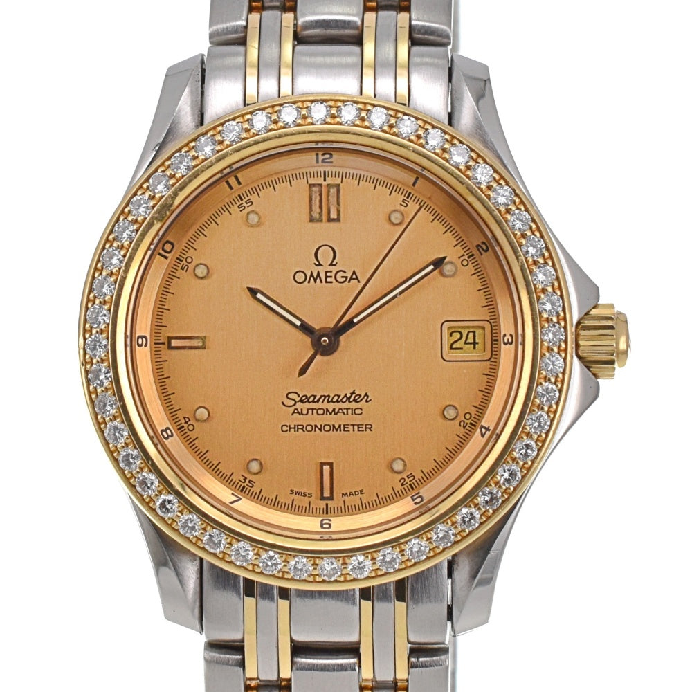OMEGA Seamaster 120M 268.1501 Stainless Steel/K18YG Diamond Bezel gold Dial Automatic Men's
 Watch D#139142