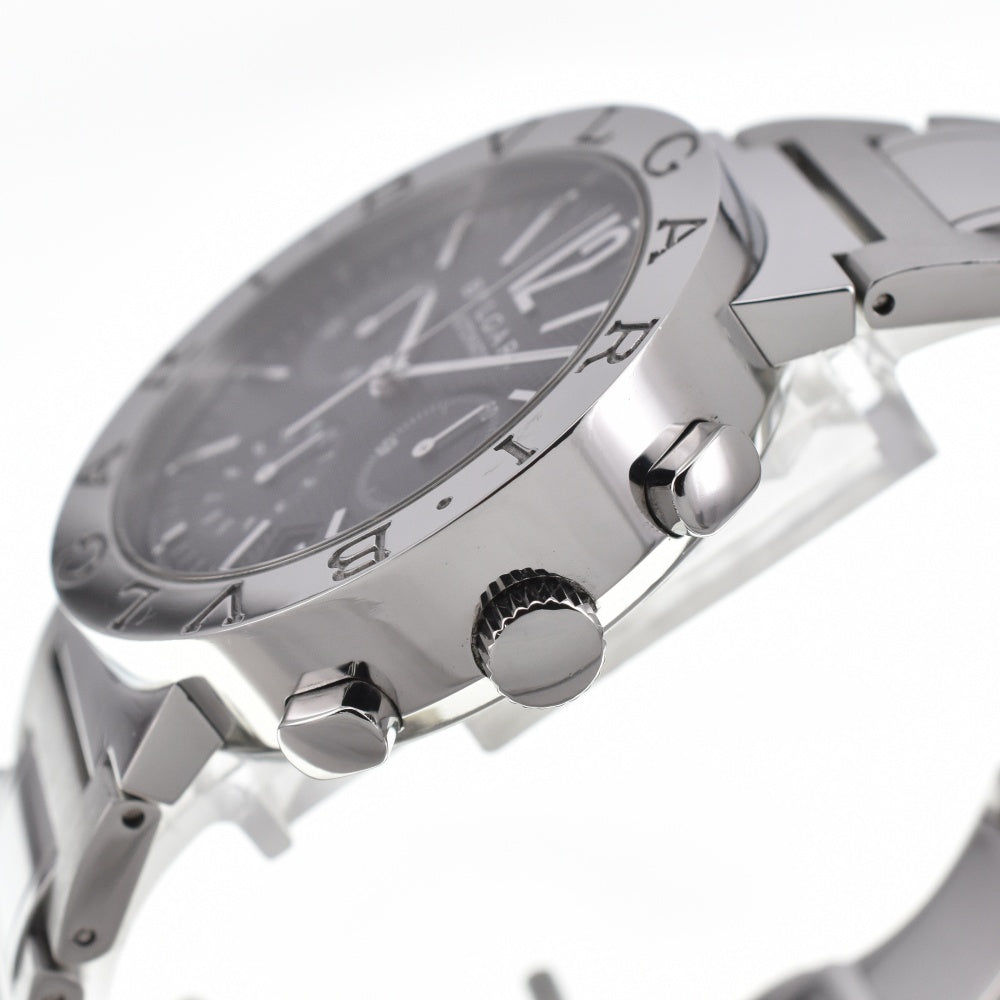 with paper BVLGARI Bulgari Bulgari BB38SSCH Chronograph Date black Dial Automatic Men's
 Watch D#139143