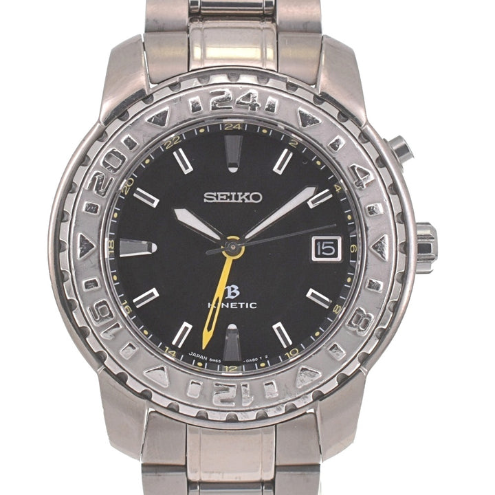 SEIKO Brightz Kinetic GMT SAGD003/5Ｍ65-0A70 Titanium Limited Edition black Dial Auto quartz Men's
 Watch I#139149