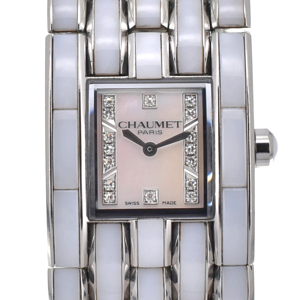 Chaumet Kesis W19635-35A diamond Pink shell Dial Quartz Ladies
 Watch D#139155