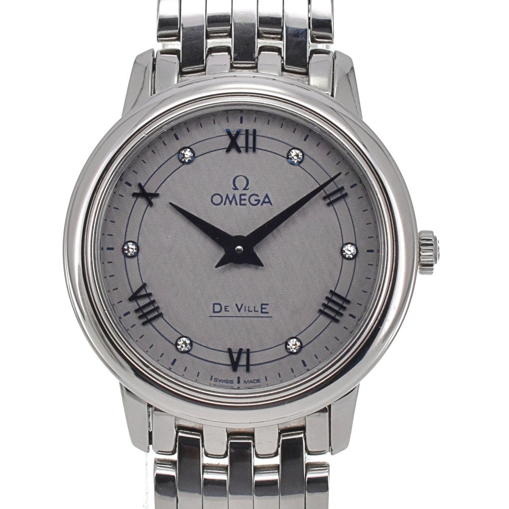 OMEGA De Ville Prestige 424.10.27.60.56.002 6P diamond gray Dial Quartz Ladies
 Watch D#139164