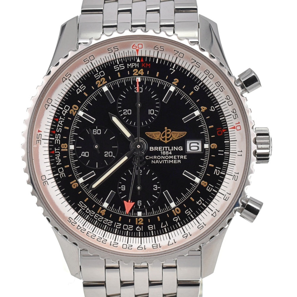BREITLING Navitimer World A24322 Chronograph Date GMT black Dial Automatic Men's
 Watch D#139178