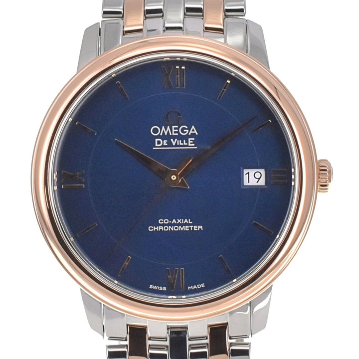 with paper OMEGA De Ville Prestige 424.20.37.20.03.002 Date blue Dial Automatic Men's
 Watch C#139184