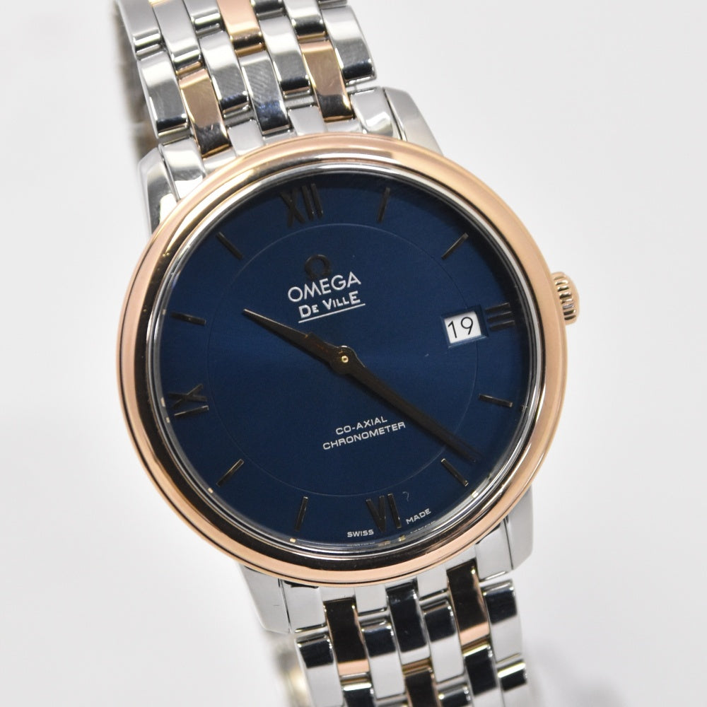 with paper OMEGA De Ville Prestige 424.20.37.20.03.002 Date blue Dial Automatic Men's
 Watch C#139184