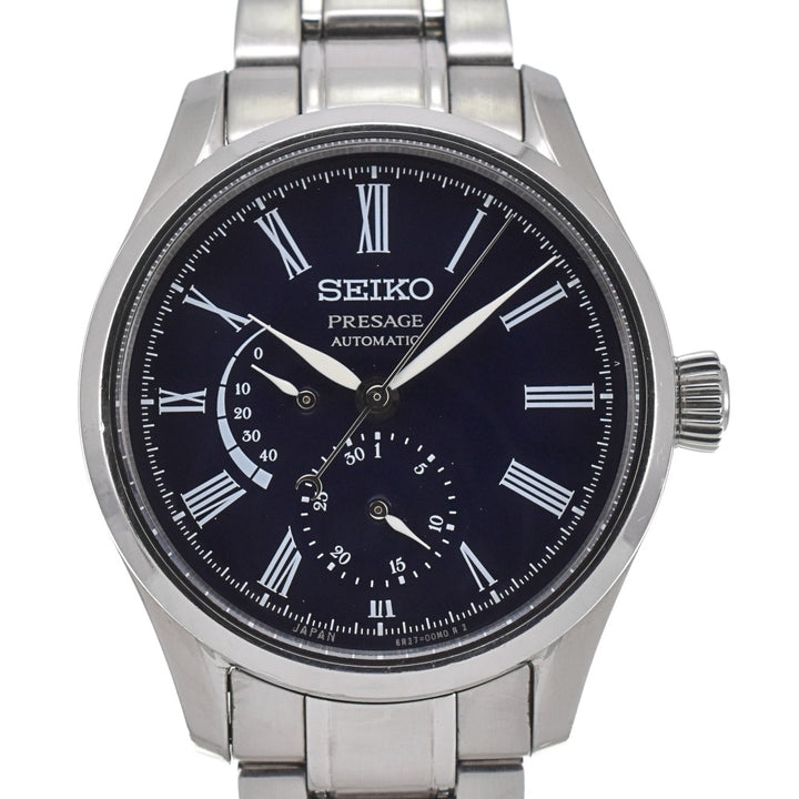 with paper SEIKO Presage SARW047 Blue Enamel Power Reserve Date dark blue Dial Automatic Men's
 Watch D#139209