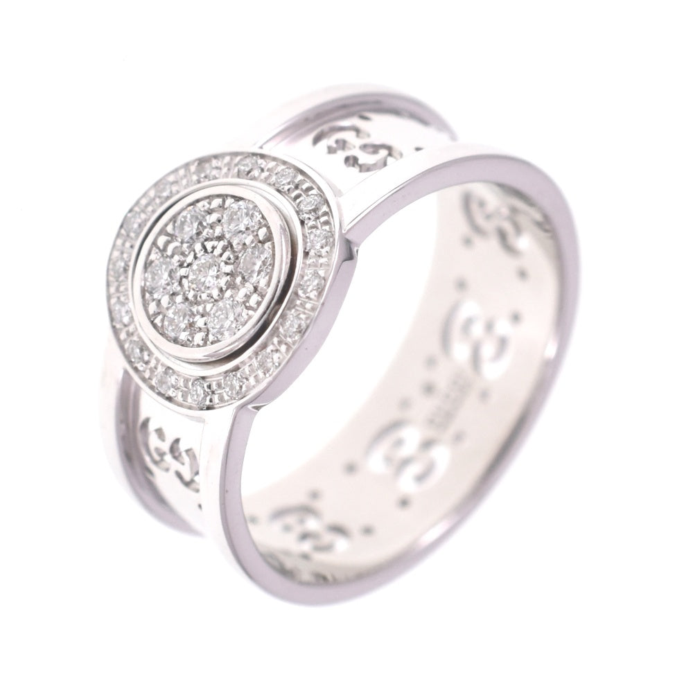 GUCCI ring Size 51/JP11 K18WG Diamond Ladies
 jewelry S#139248