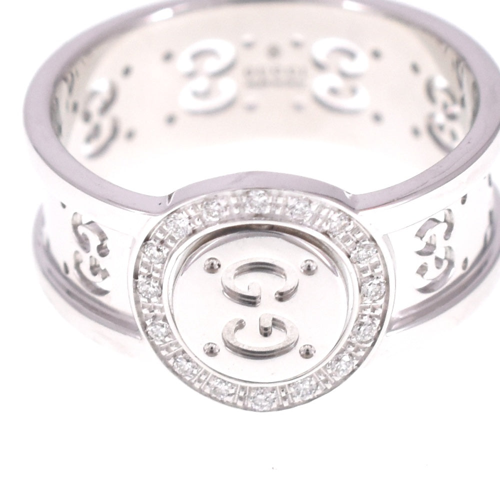 GUCCI ring Size 51/JP11 K18WG Diamond Ladies
 jewelry S#139248