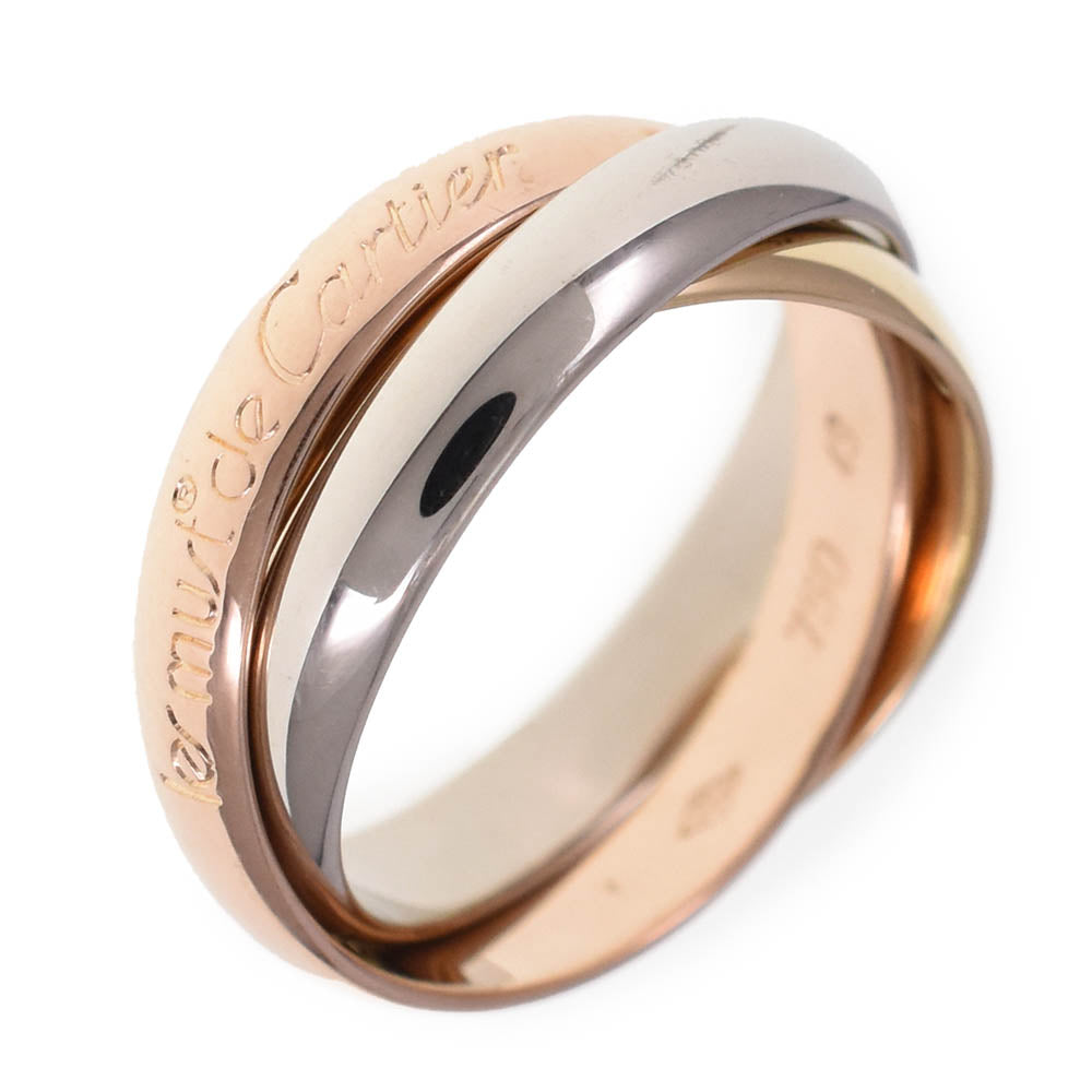 CARTIER Trinity 3-Row Ring Size 49/JP9 K18 Three Color Ladies
 jewelry S#139249