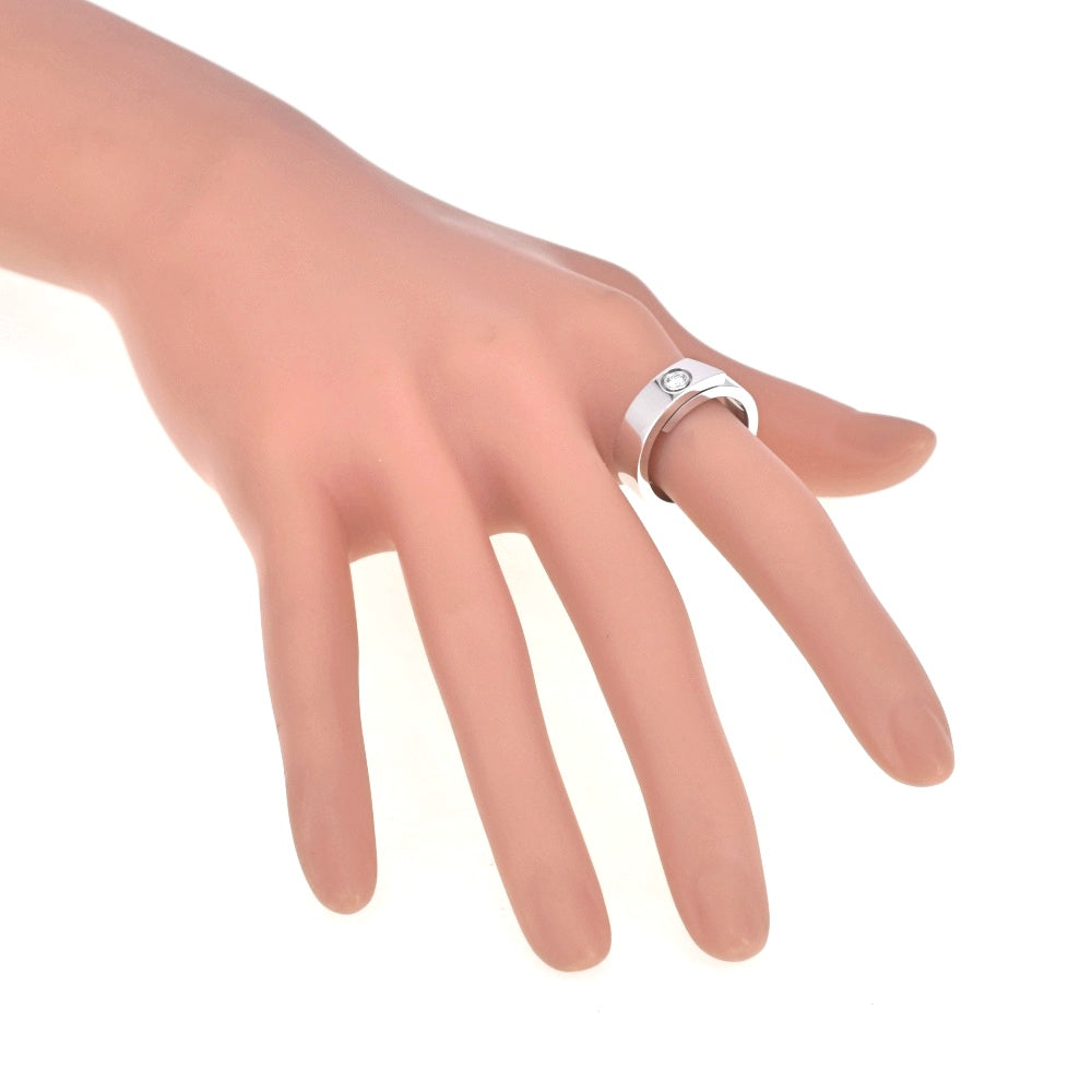 CARTIER Anniversary Ring Size 53/JP13 K18WG 1P Diamond Men's
 jewelry S#139250