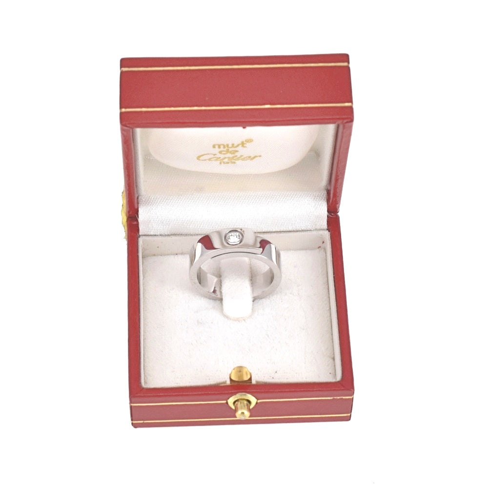 CARTIER Anniversary Ring Size 53/JP13 K18WG 1P Diamond Men's
 jewelry S#139250