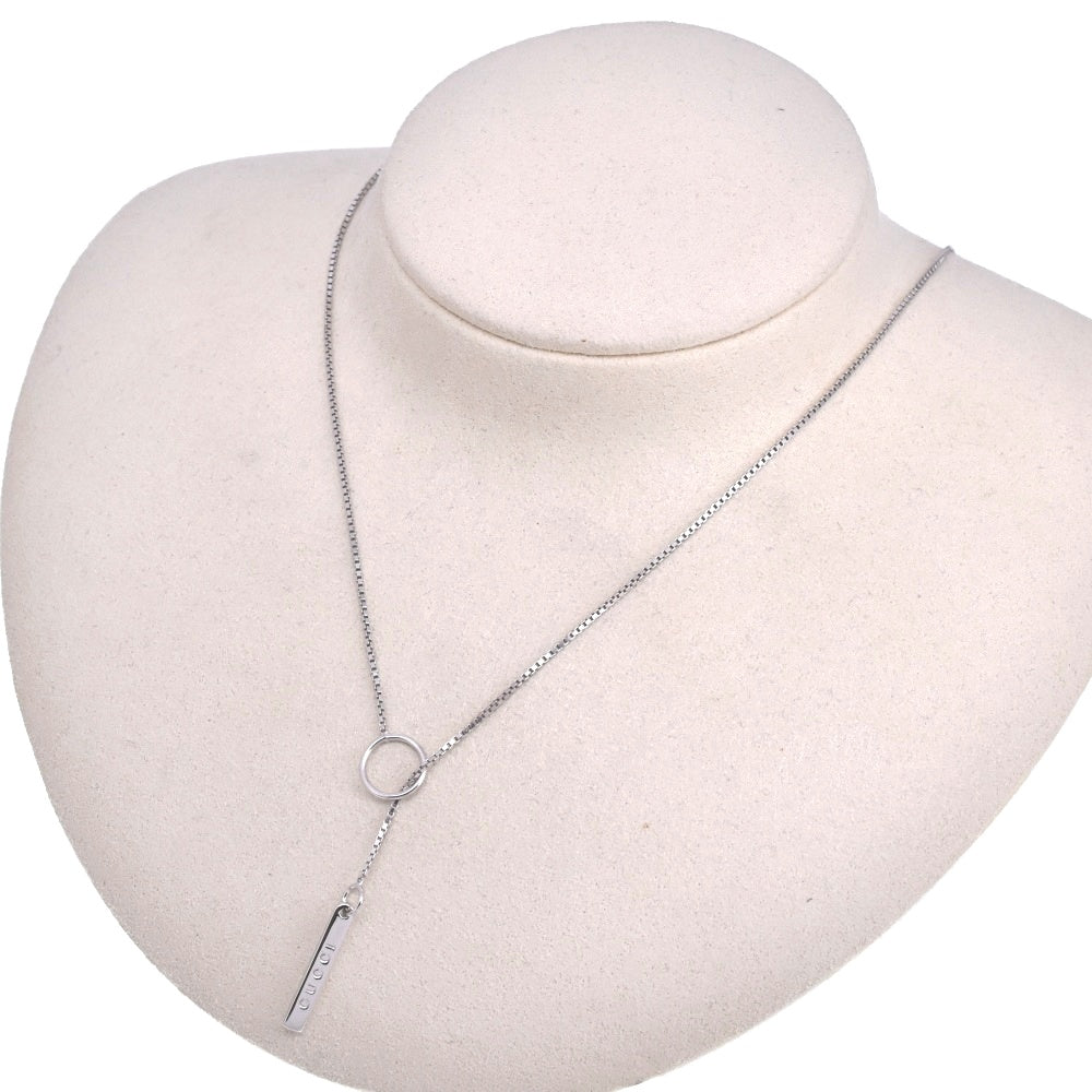 GUCCI Lariat Necklace K18WG Men's
 jewelry S#139278