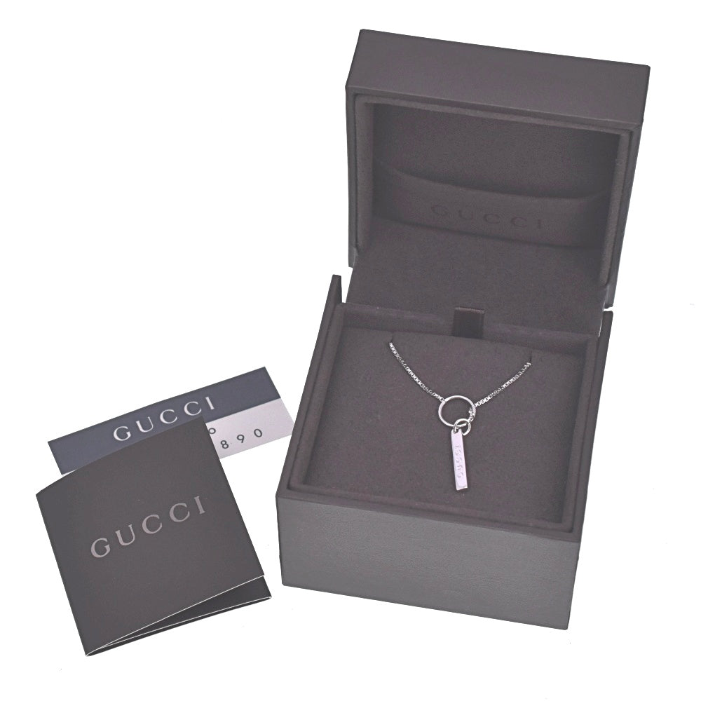 GUCCI Lariat Necklace K18WG Men's
 jewelry S#139278