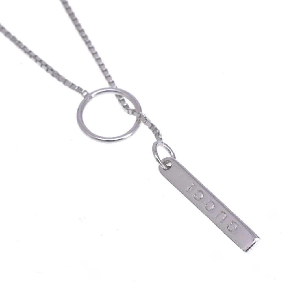 GUCCI Lariat Necklace K18WG Men's
 jewelry S#139278