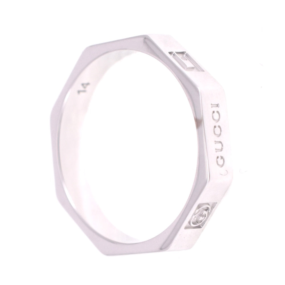 GUCCI Octagon Ring Size 54/JP14 K18WG Men's
 jewelry S#139287