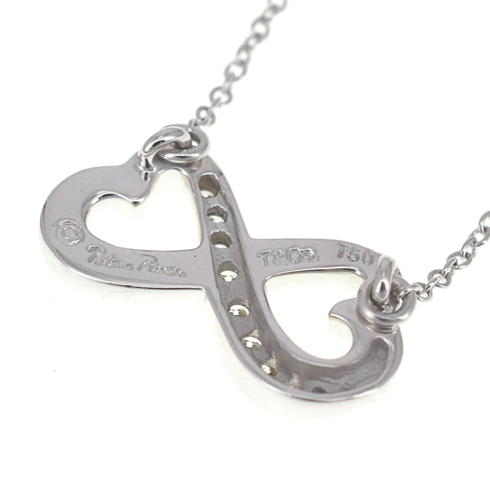 TIFFANY&Co. Paloma Picasso Double Loving Heart Pendant Necklace K18WG Diamond Ladies
 jewelry S#139293