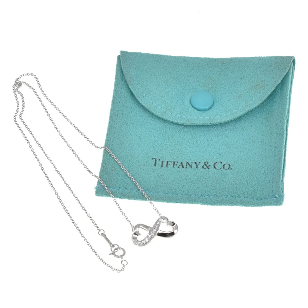 TIFFANY&Co. Paloma Picasso Double Loving Heart Pendant Necklace K18WG Diamond Ladies
 jewelry S#139293