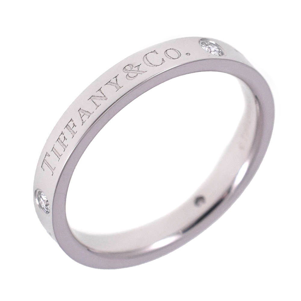 TIFFANY&Co. Flat band ring Size 53/JP13 Pt950 Diamond Ladies
 jewelry S#139352