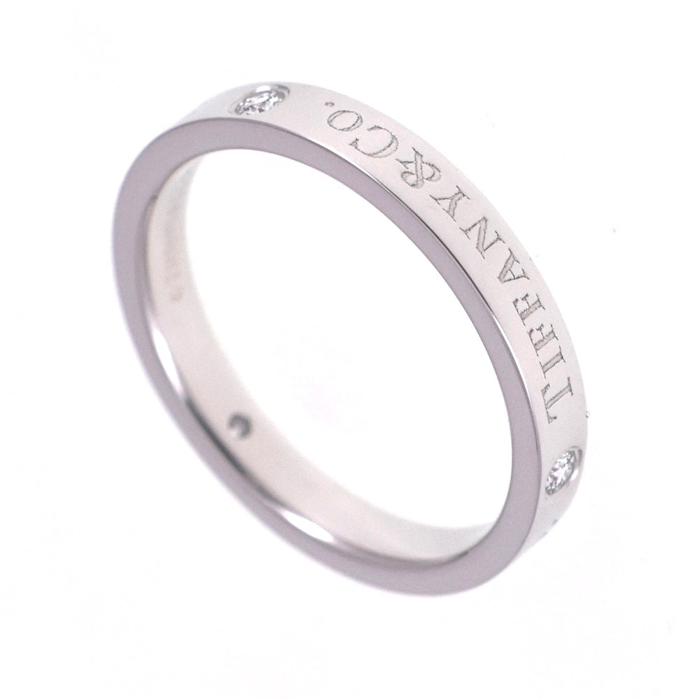 TIFFANY&Co. Flat band ring Size 53/JP13 Pt950 Diamond Ladies
 jewelry S#139352
