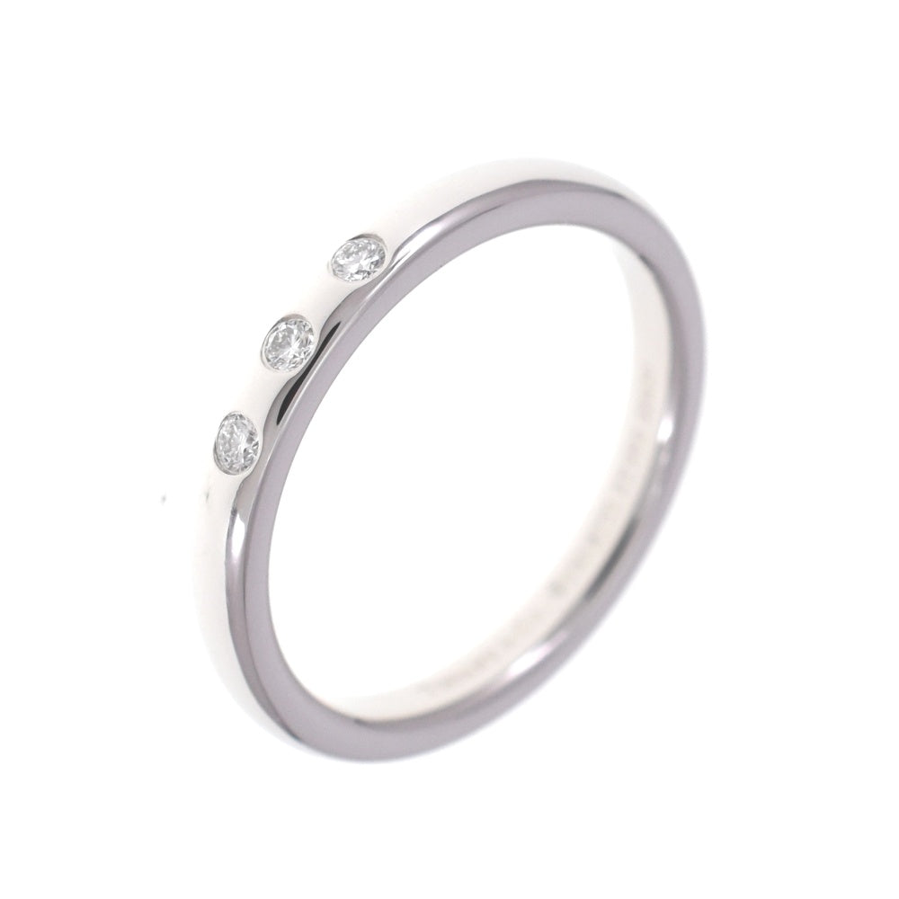 TIFFANY&Co. Stacking band ring Size 53/JP13 Pt950 3P Diamond Ladies
 jewelry S#139355