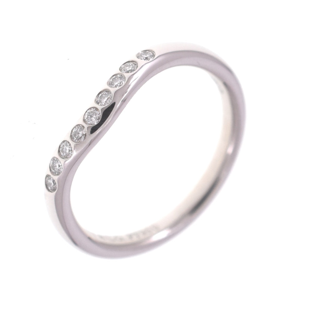 TIFFANY&Co. Curved bundling Size 44/JP4 Pt950 Diamond Ladies
 jewelry S#139358