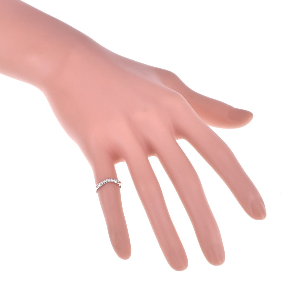 TIFFANY&Co. Curved bundling Size 44/JP4 Pt950 Diamond Ladies
 jewelry S#139358