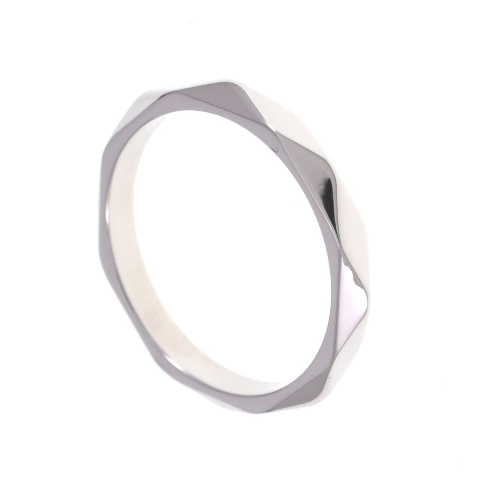 Boucheron faceted ring small Size 57/JP17 Pt950 Men's
 jewelry S#139361