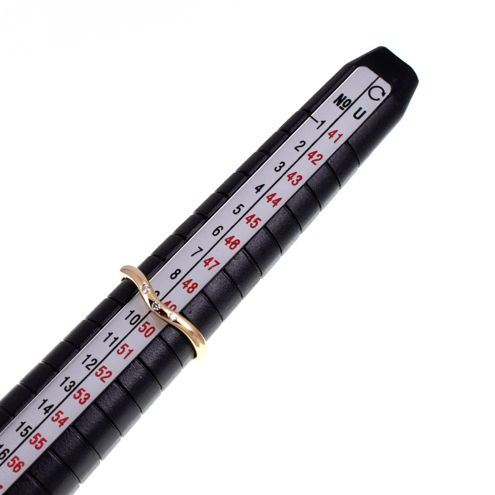 TIFFANY&Co. Curved bundling Size 49/JP9 K18YG 3PD Diamond Ladies
 jewelry S#139378