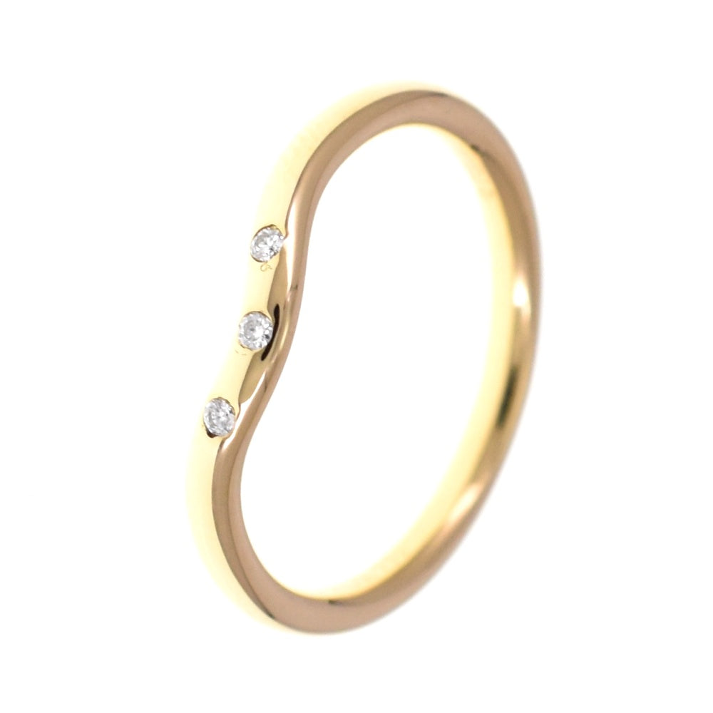 TIFFANY&Co. Curved bundling Size 49/JP9 K18YG 3PD Diamond Ladies
 jewelry S#139378