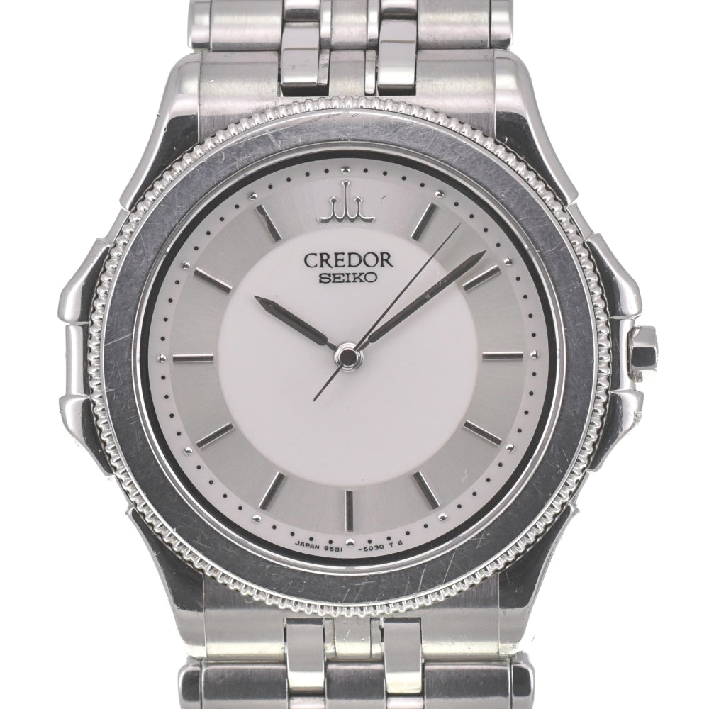 SEIKO CREDOR 9581-6040 K18WGBezel Silver Dial Quartz Men's
 Watch E#139409