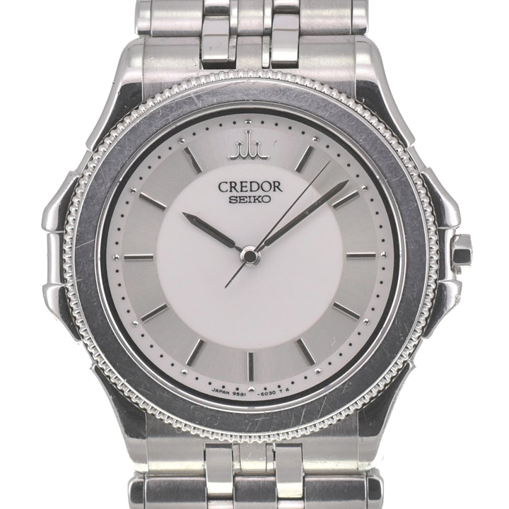 SEIKO CREDOR 9581-6040 K18WGBezel Silver Dial Quartz Men's
 Watch E#139409