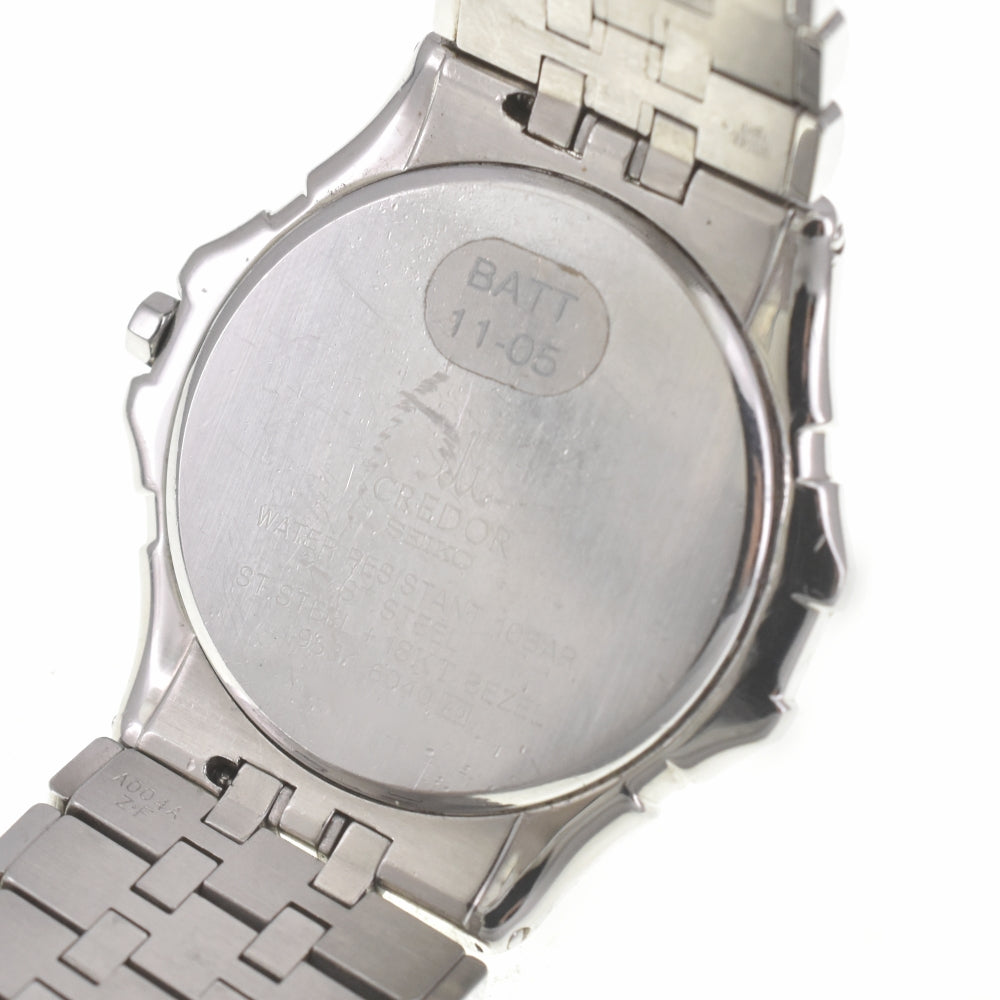 SEIKO CREDOR 9581-6040 K18WGBezel Silver Dial Quartz Men's
 Watch E#139409